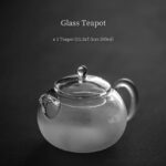 minimalist japanese glass teapot 6.7oz with frosted texture and built-in metal filter