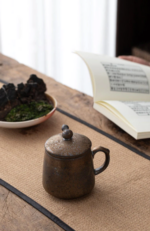 japanese gourd handle loose leaf tea infuser mug with lid full product view