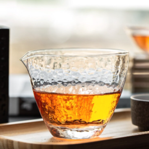 handcrafted japanese hammered glass fairness cup 12oz full product view