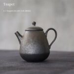 6oz japanese iron rust glaze ceramic teapot full product view