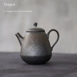 6oz japanese iron rust glaze ceramic teapot full product view