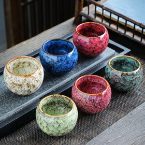 Japanese style Jian Zhan ceramic Japanese tea cup blue variant glaze texture closeup