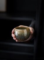 handmade japanese kiln change japanese tea cup 5oz side view