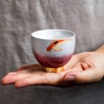 japanese porcelain koi fish tea cup 2.7oz product main view