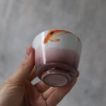 hand-painted koi pattern japanese porcelain tea cup collection