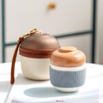 japanese ceramic loose leaf tea infuser travel mug full set with carry bag