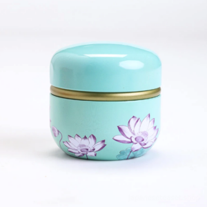 japanese matcha set airtight matcha canister style a blue with purple lotus