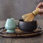 complete traditional japanese matcha set full view with all tools arranged