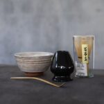complete 4-piece japanese matcha set with matcha bowl chasen chashaku naoshi