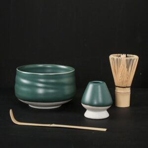 complete 4 piece japanese matcha set full view