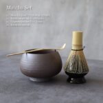 complete traditional japanese matcha set full view with all four tools
