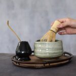 complete japanese matcha travel set with ceramic bowl bamboo whisk holder and spoon