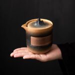 portable japanese mountain ceramic travel gongfu tea set style b full view