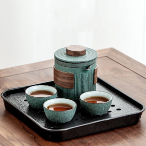 Portable Japanese ceramic travel tea set full set with teapot and cups