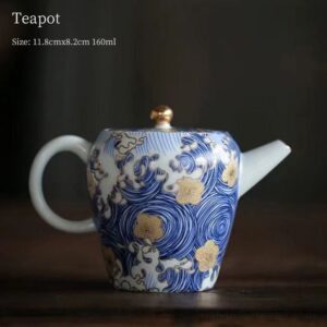 hand-painted japanese starry sky ceramic teapot main view