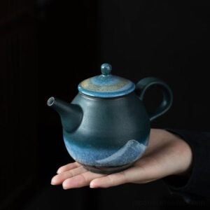 handcrafted japanese teapot starry sky mountain full product view