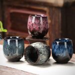Handcrafted Japanese tenmoku jian zhan tea cup kiln change glaze