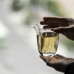 Japanese textured glass fairness cup tea pitcher main view