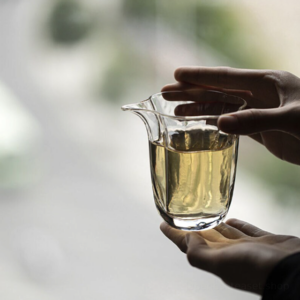 Japanese textured glass fairness cup tea pitcher main view
