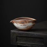 Japanese wabi-sabi handcrafted ceramic fairness cup front view