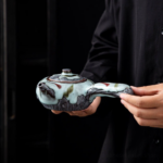 handcrafted japanese wabi-sabi kyusu teapot side handle