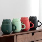 10oz cute cat shaped loose leaf tea infuser mug full product view