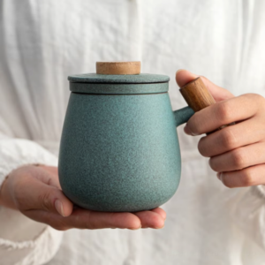 japanese loose leaf tea infuser mug full product view