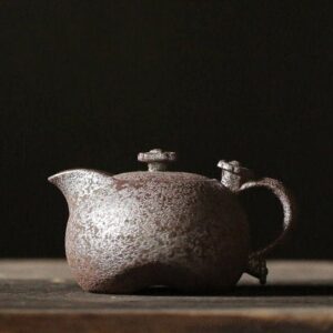 modern japanese iron rust glaze ceramic teapot full product view