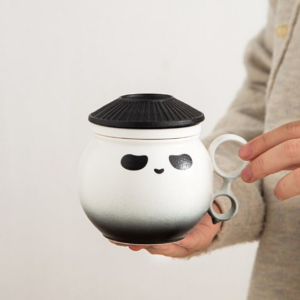 panda 15oz loose leaf tea infuser mug with gradient color and infuser