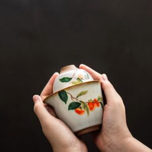 portable japanese style ceramic travel tea set 5.4oz complete with travel bag
