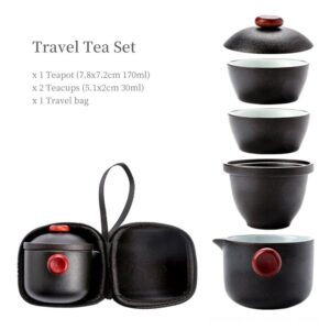 complete portable japanese ceramic travel tea set with carry bag