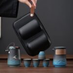 full complete 10oz portable japanese travel gongfu tea set with travel bag