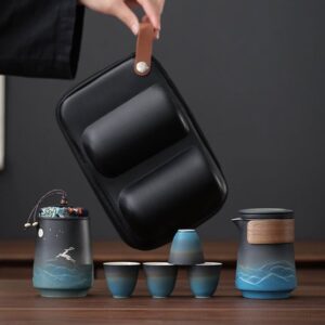 full complete 10oz portable japanese travel gongfu tea set with travel bag