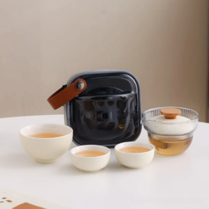 full set of 3.4oz portable japanese travel gongfu tea set with travel bag