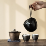 portable japanese wabi-sabi travel ceramic tea set full set view