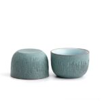 set of 2 vintage 1.7oz japanese tea bowls green ceramic product overview