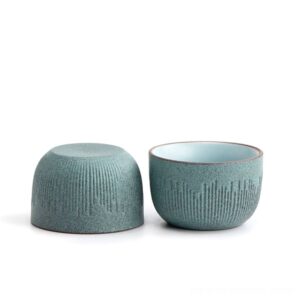 set of 2 vintage 1.7oz japanese tea bowls green ceramic product overview