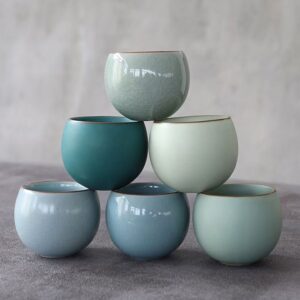 set of 6 handcrafted japanese ceramic tea cups 4oz