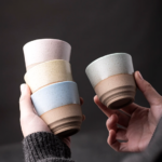 Set of 6 handmade Japanese clay tea cups 3.7oz product overview