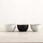 Set of 6 Japanese tea cup porcelain with gold orchid detail, 1.7-2oz capacity