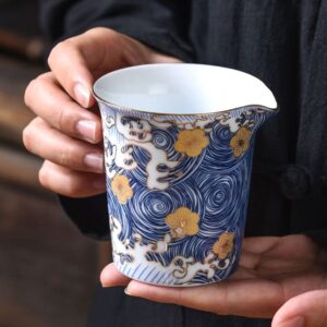 starry sky japanese ceramic fairness cup tea pitcher front view