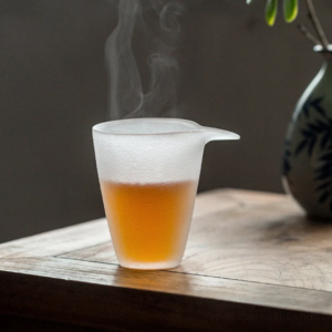 vintage frosted glass japanese fairness cup main view