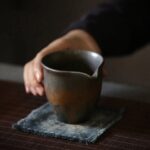 vintage gilded ceramic japanese fairness cup gong dao bei full product view