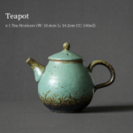 vintage green japanese ceramic japanese teapot 8oz full view