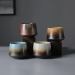 full set vintage handcrafted japanese ceramic tea cup 7oz