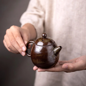 vintage japanese clay teapot full product view
